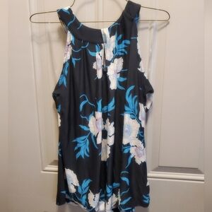 Black Floral Halter Blouse